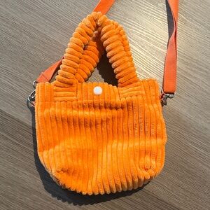 SHEIN Orange Corduroy Crossbody Bag